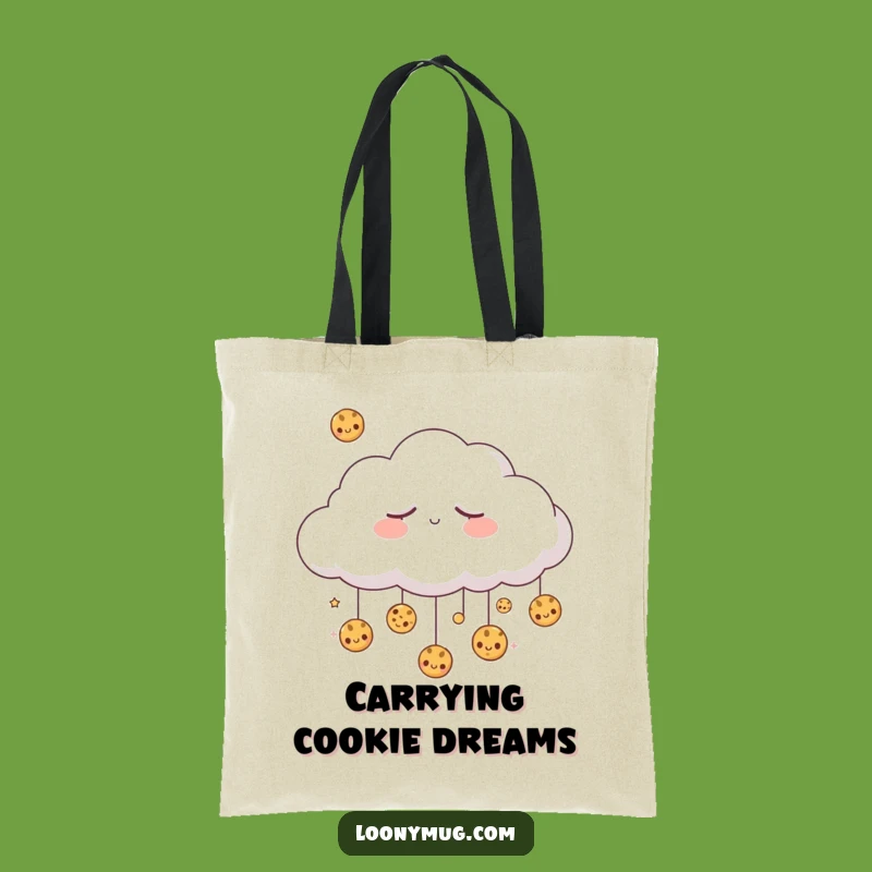 Funny Sleepy Cloud Cookie Rain Tote Bag - Carry Your Sweetest Wishes!