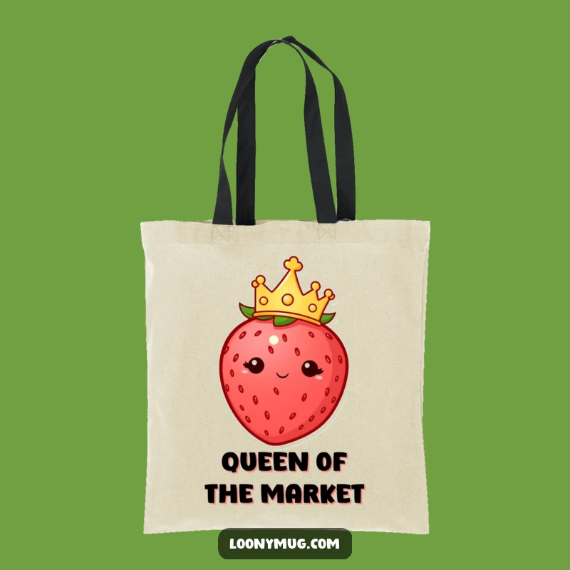 Funny Strawberry Crown Tote Bag: Carry Your Royalness with a Berry - Gift!