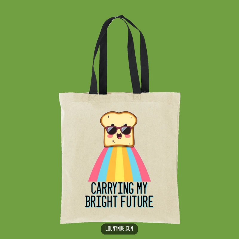 Funny Toast Rainbow Tote Bag: Humorous Surprised Toast Carry-All