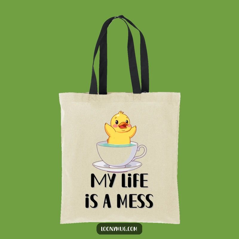 Funny Rubber Duck Teacup Tote Bag: Carry Your Day with Quirky Charm and Humor